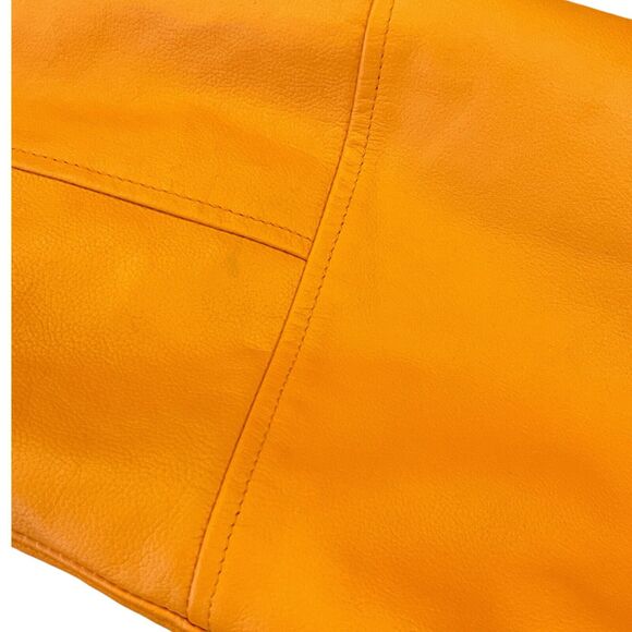 Burks Bay Pac-Man Bomber Jacket Mens Large Orange Black Wool Leather Gamer Coat - Picture 11 of 16